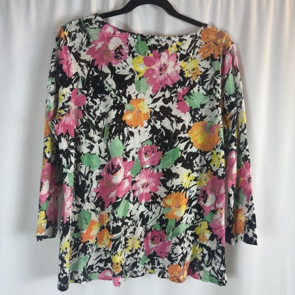Lauren Ralph Lauren Floral Linen Top Long Sleeve Lightweight Plus Size: XL - Picture 9 of 10